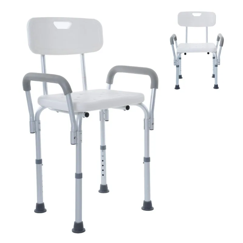 Silla de Ducha Con Respaldo y Brazos 3 en 1